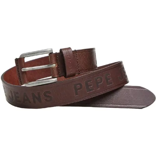 Belts, male, , Size: 100 CM Vintage Leather Belt Urban Style - Pepe Jeans - Modalova