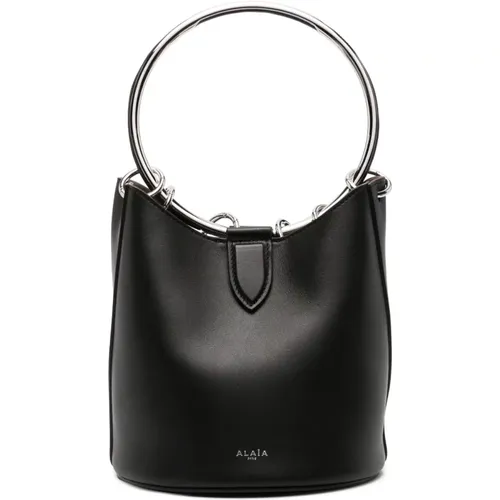 Leather Bucket Bag Ring Detailing , female, Sizes: ONE SIZE - Alaïa - Modalova