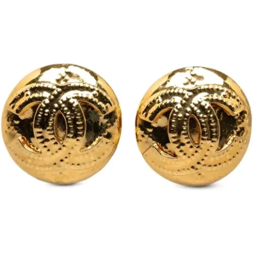 Pre-owned Jewellery, female, , Size: ONE SIZE Pre-owned Gold earrings - Chanel Vintage - Modalova