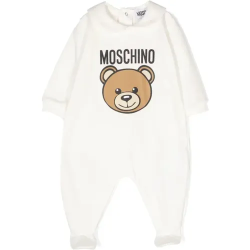 Weiße Teddybär Baby Pyjamas - Moschino - Modalova