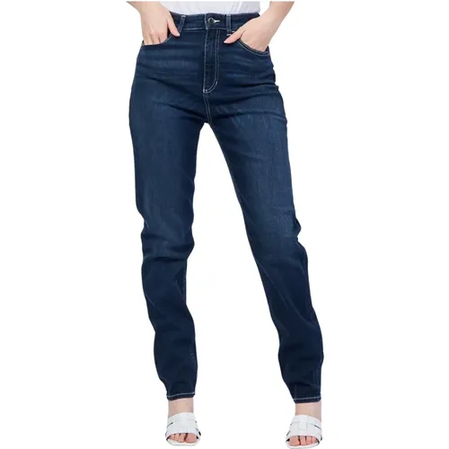 Denim Trousers with Logo Detail , female, Sizes: W30, W29, W28 - Emporio Armani EA7 - Modalova