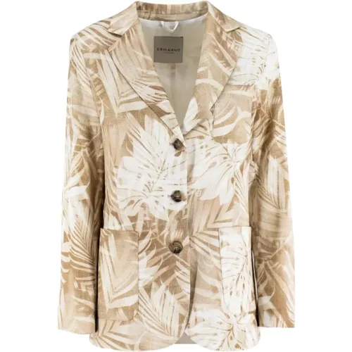 Blazers, female, , Size: M Women's Clothing Jackets & Coats Beige Ss24 - Ermanno Scervino - Modalova