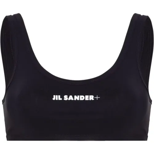 Blaues Logo Elastisches Top , Damen, Größe: M - Jil Sander - Modalova