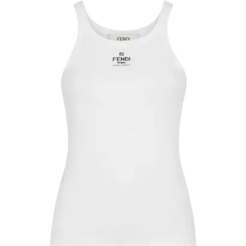 Embroidered Sleeveless Vest Top , female, Sizes: M - Fendi - Modalova