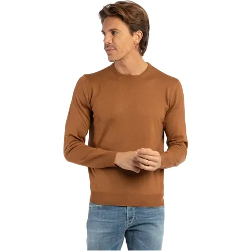 Slim Fit Merinowolle Crewneck Sweater , Herren, Größe: 2XL - Gran Sasso - Modalova