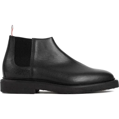 Chelsea Boots, male, , Size: 10 US Leather Chelsea Ankle Boots - Thom Browne - Modalova