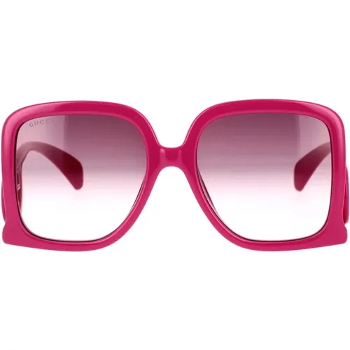 Quadratische Oversized Sonnenbrille mit GG Interlocking Logo , Damen, Größe: 58 MM - Gucci - Modalova