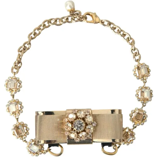 Kristall Schleifen Kette Choker Halskette - Dolce & Gabbana - Modalova