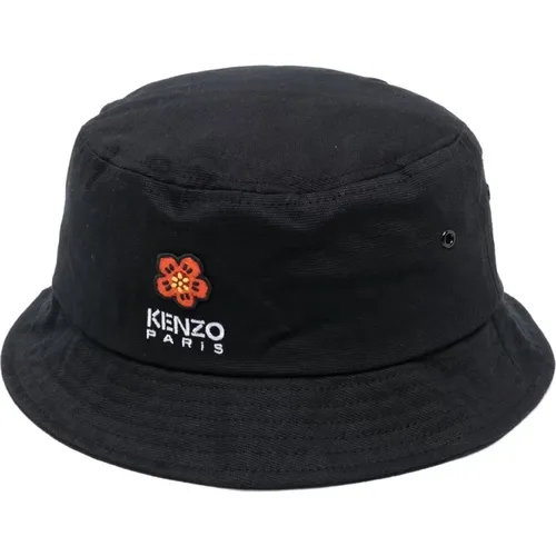 Schwarzer Hut mit Besticktem Logo , Herren, Größe: M - Kenzo - Modalova