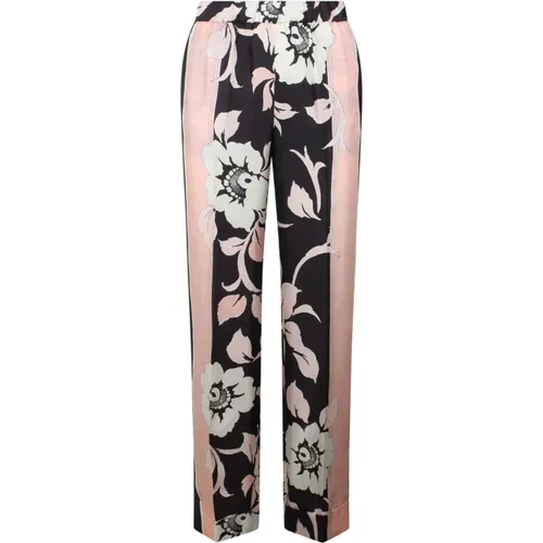 Floral Silk Twill Trousers , female, Sizes: L - P.a.r.o.s.h. - Modalova