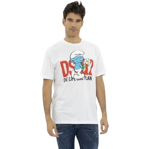 Smurf Verliebt T-Shirt , Herren, Größe: S - Dsquared2 - Modalova