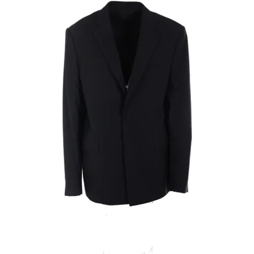 Blazers, male, , Size: XL Wool Blend Jacket with Classic Lapel and Button Closure - 424 - Modalova