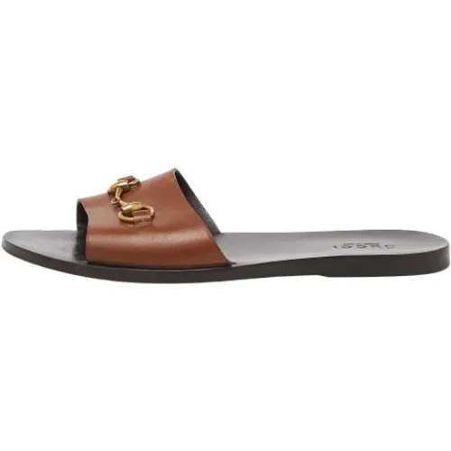 Pre-owned Leather flats , male, Sizes: 9 1/2 UK - Gucci Vintage - Modalova