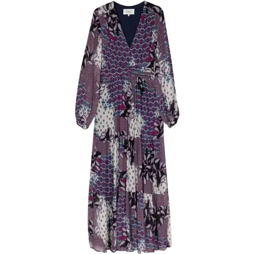 Maxi Dresses, female, , Size: M Purple Printed Dress with Unique Design - BA&SH - Modalova