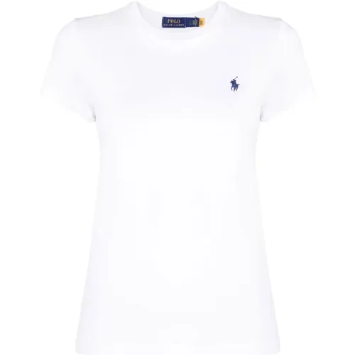 Weißes T-Shirt mit Besticktem Logo - Ralph Lauren - Modalova