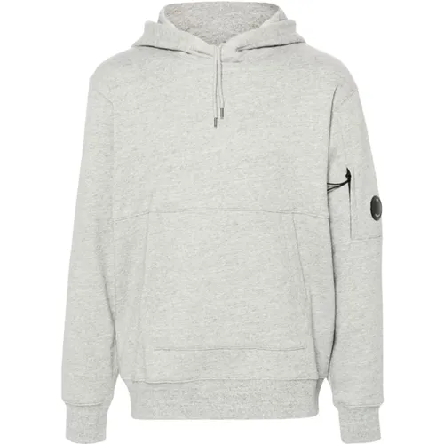 Grauer Strickhoodie Linse Detail , Herren, Größe: 3XL - C.P. Company - Modalova