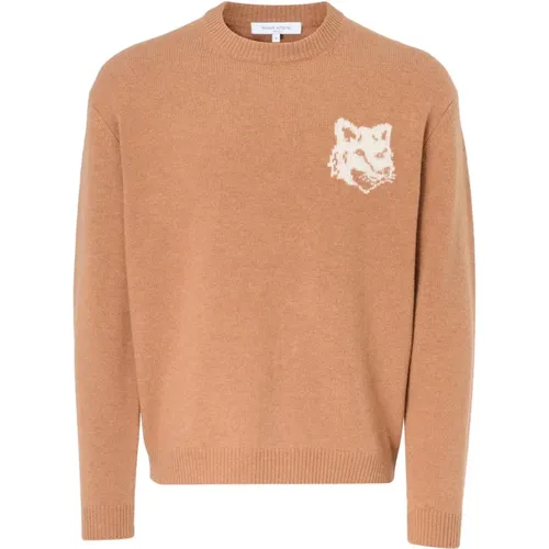 Intarsia Comfort Fox Head Pullover , Herren, Größe: M - Maison Kitsuné - Modalova