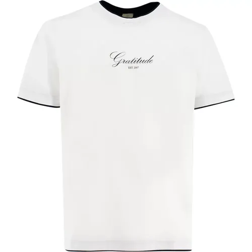 T-Shirts, male, , Size: XL Gratitude Crewneck T-Shirt - Eleventy - Modalova