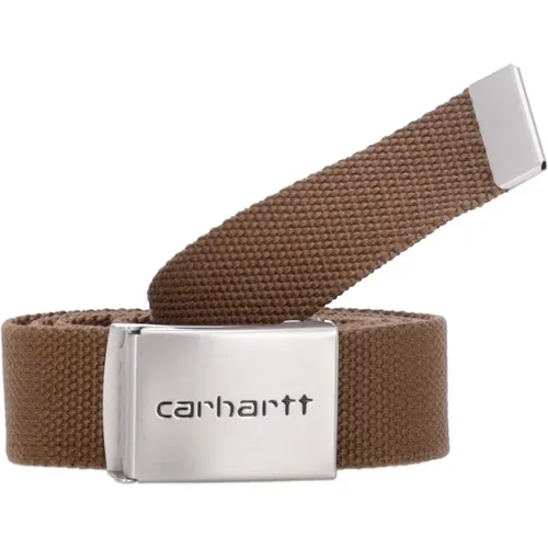 Belts, male, , Size: ONE SIZE Chrome Tamarind Fabric Belt Clip - Carhartt WIP - Modalova