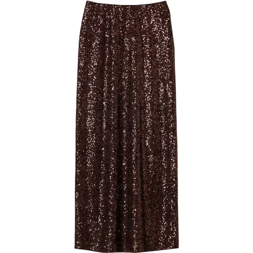 Midi Chocolate Skirt , female, Sizes: XS - Twinset - Modalova