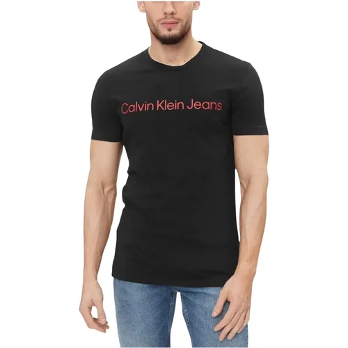 Herren T-Shirt Polo Herbst/Winter Kollektion , Herren, Größe: L - Calvin Klein Jeans - Modalova