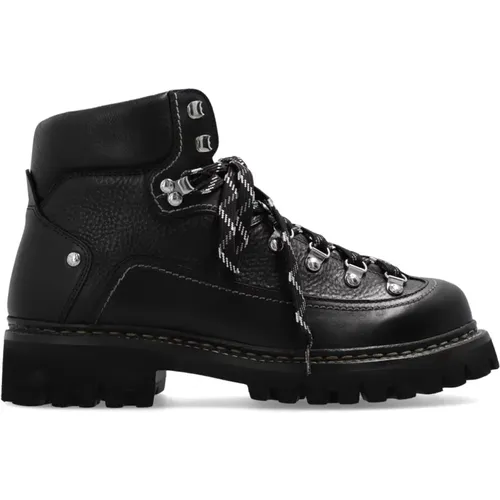 Lace-up Boots, male, , Size: 12 US Leather Ankle Boots - Dsquared2 - Modalova