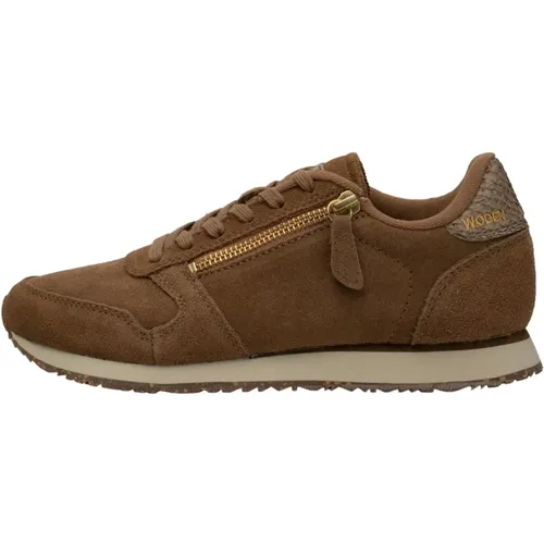 Suede Reißverschluss Sneakers , Damen, Größe: 37 EU - Woden - Modalova