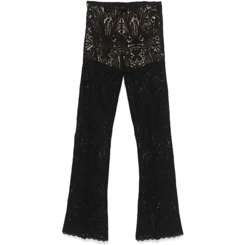 Lace Panel Flared Trousers , female, Sizes: M - Twinset - Modalova