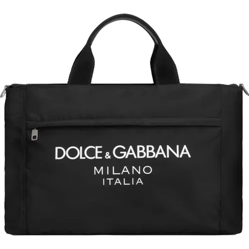 Tote Bags, female, , Size: ONE SIZE Nylon Logo Duffel Bag Italy - Dolce & Gabbana - Modalova