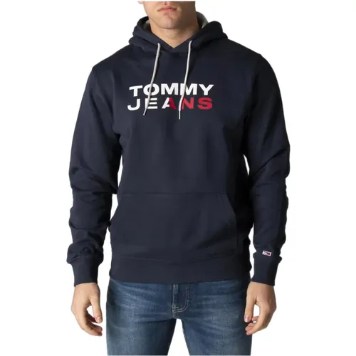 Hoodies, male, , Size: S Print Hooded Sweatshirt - Tommy Jeans - Modalova