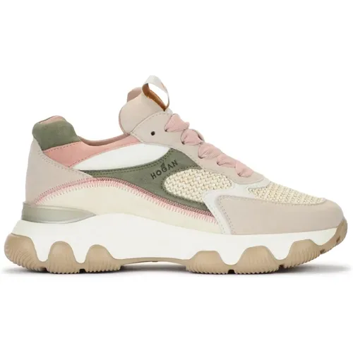 Hyperactive Mid Cut Grün Rosa Sneaker - Hogan - Modalova