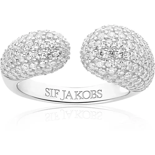 Goccia Ring mit weißen Zirkonia , Damen, Größe: 54 MM - Sif Jakobs Jewellery - Modalova