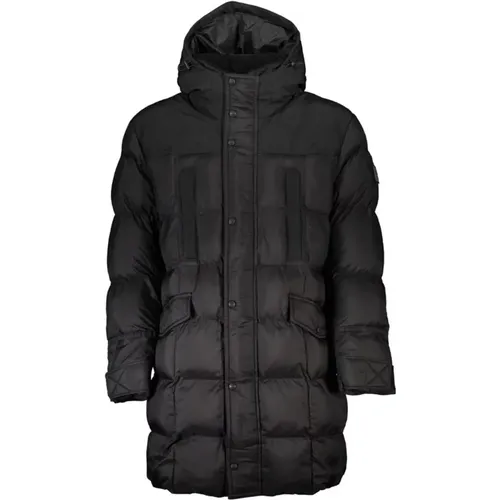 Parkas, male, , Size: M Polyamide Hooded Jacket with Multiple Pockets and Logo - Hugo Boss - Modalova