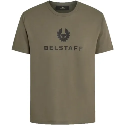Olivgrünes T-Shirt mit Phoenix-Logo , Herren, Größe: L - Belstaff - Modalova