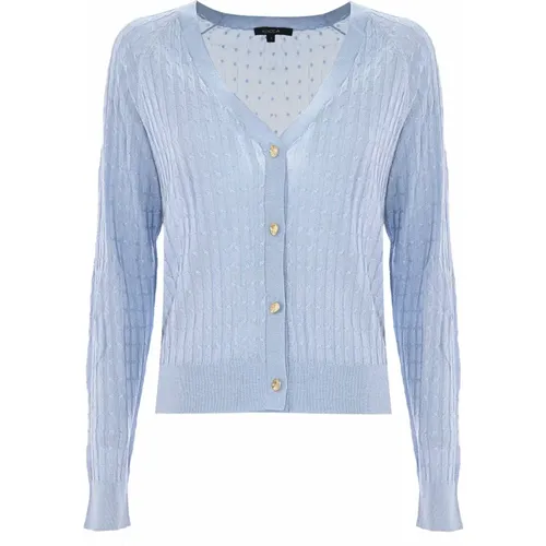 Eleganter Zopfmuster-Strick-Cardigan , Damen, Größe: XL - Kocca - Modalova