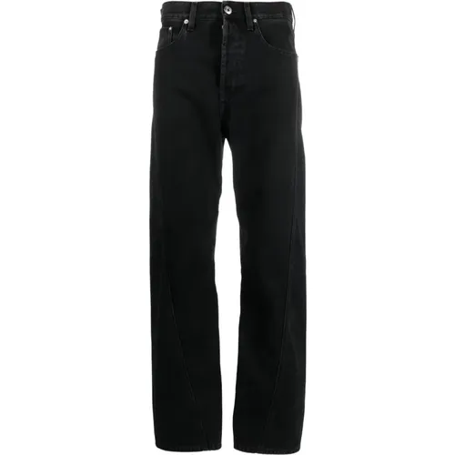 Twisted denim chino trousers , male, Sizes: W33, W32, W31 - Lanvin - Modalova