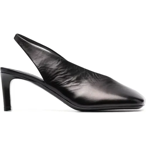 Square-Toe Leather Pumps , female, Sizes: 8 UK, 4 UK - Jil Sander - Modalova