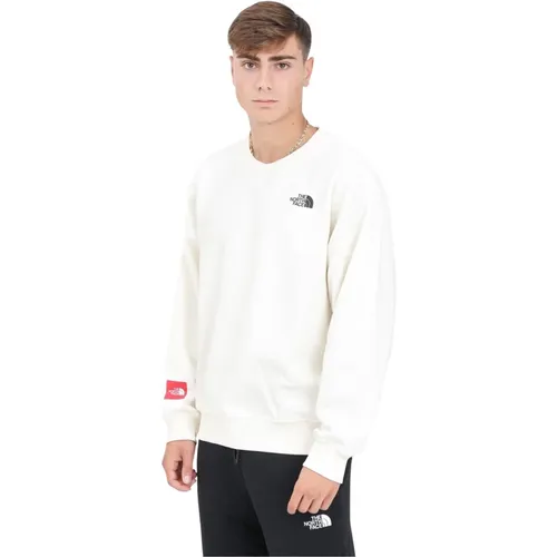 Oversized Weißer Rundhalsausschnitt Pullover , Herren, Größe: L - The North Face - Modalova