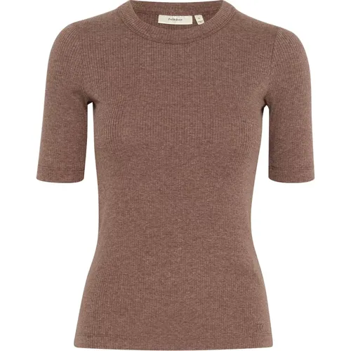 Braun Puce Melange 3/4 Ärmel Top , Damen, Größe: 2XL - InWear - Modalova