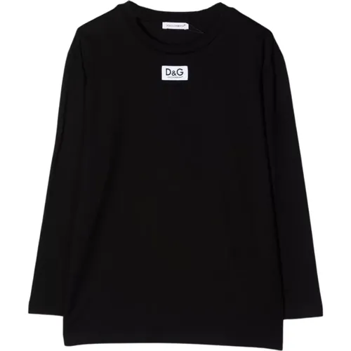 Mädchen Schwarzer Logo Sweatshirt - Dolce & Gabbana - Modalova