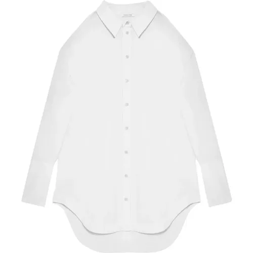 Weiße Baumwoll-Popeline Bluse mit Cut-Outs , Damen, Größe: 2XS - PATRIZIA PEPE - Modalova