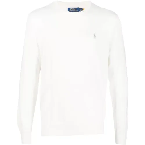 Bestickter Logo-Pullover in Weiß , Herren, Größe: L - Ralph Lauren - Modalova