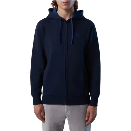 Zip-throughs, male, , Size: L Hooded Zip Sweater - North Sails - Modalova