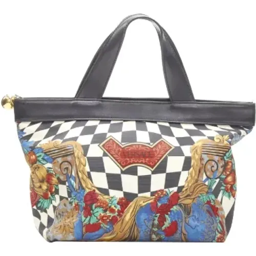 Pre-owned Tote Bags, female, , Size: ONE SIZE Pre-owned Canvas handbags - Versace Pre-owned - Modalova