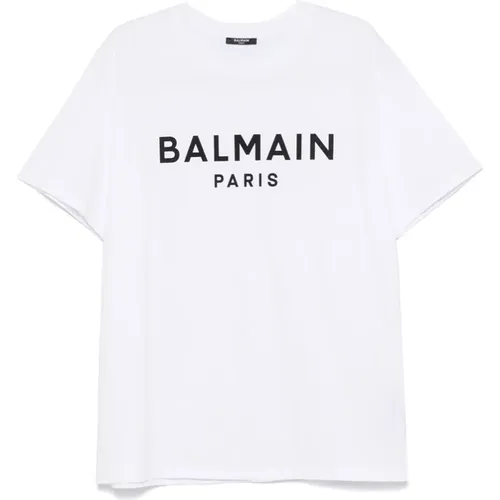 T-Shirts, male, , Size: L Crew Neck Short Sleeve T-shirt - Balmain - Modalova