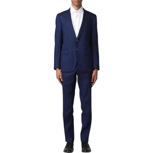 Single Breasted Suits, male, , Size: 3XL Linen Suit for Men - HUGO - Modalova