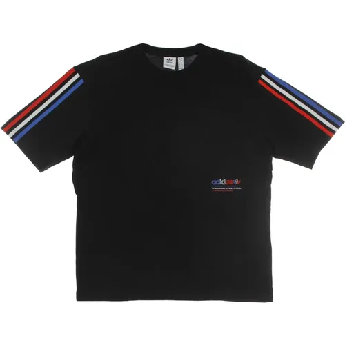 Tricolor Oversized Tee Schwarz - Adidas - Modalova