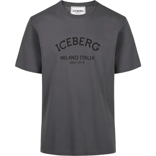 Logo Print Baumwoll T-shirt , Herren, Größe: 2XL - Iceberg - Modalova