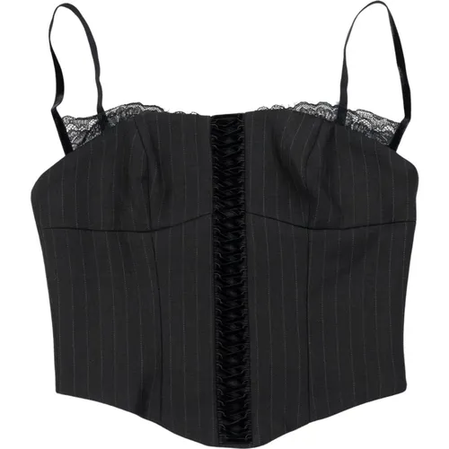 Pinstripe Corset Top in Schwarz - MISBHV - Modalova