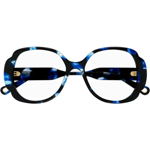 Glasses, unisex, , Size: ONE SIZE Butterfly-shaped Acetate Renew Frame with Wave Detail - Chloé - Modalova